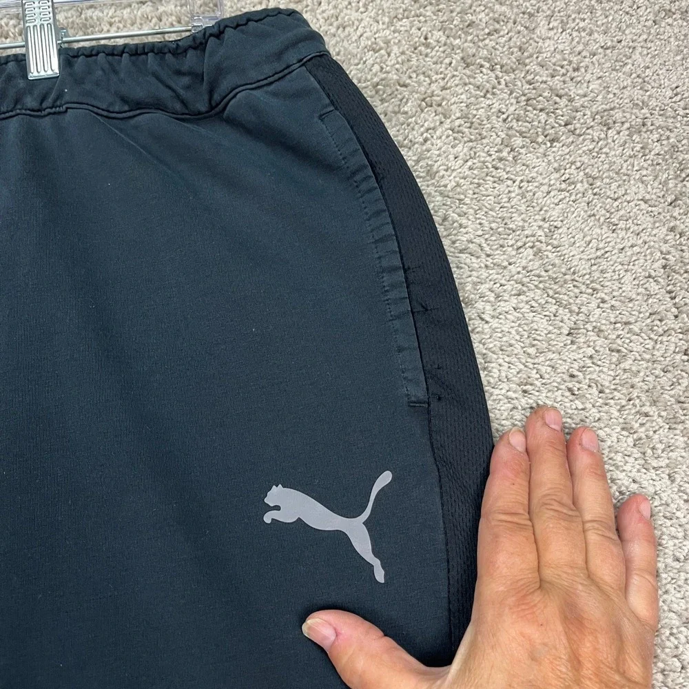 Puma SweatPants Mens XL Black Tapered Joggers Stretch Waistband Drawstring EUC - Picture 10 of 16